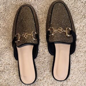 Custom sparkly loafers
